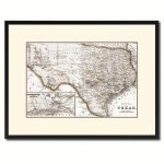Texas Vintage Sepia Map Canvas Print, Picture Frame Gifts Home Decor   Texas Map Canvas
