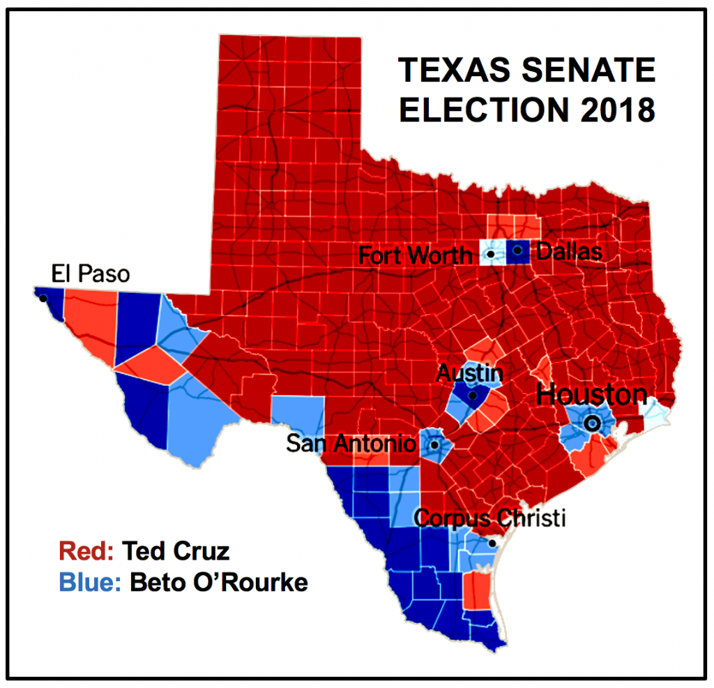 Texas Vs. The World: Beto, Cruz, And Planetary Civilization In The - Map Beto For Texas