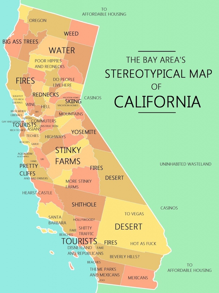 The Bay Area&amp;#039;s Stereotypical Map Of California | Mapping Stereotypes - California Lead Free Zone Map