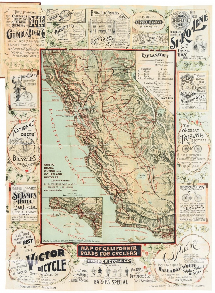 The Cyclers&amp;#039; Guide And Road Book Of California: Containing Map Of - California Map Book
