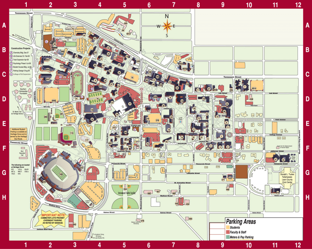 The Florida State University — Fsu Campus Map - Florida State University Map