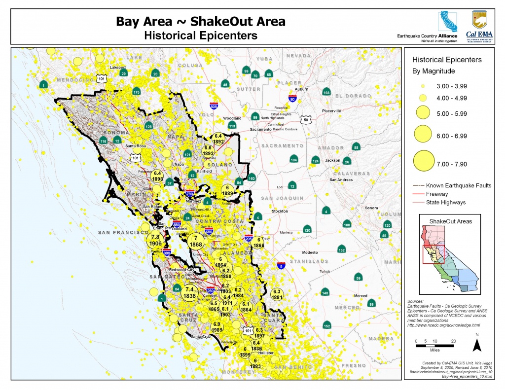 The Great California Shakeout - Bay Area - Usgs Earthquake Map California