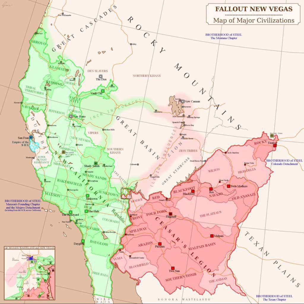 The New California Republic | Wiki | Fallout Amino - Map Of The New California Republic