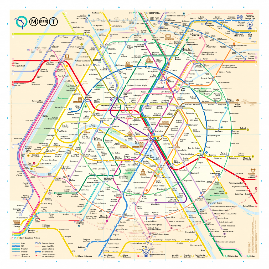 The New Paris Metro Map - Printable Paris Metro Map