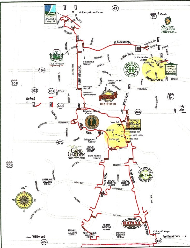 Printable Map Of The Villages Florida