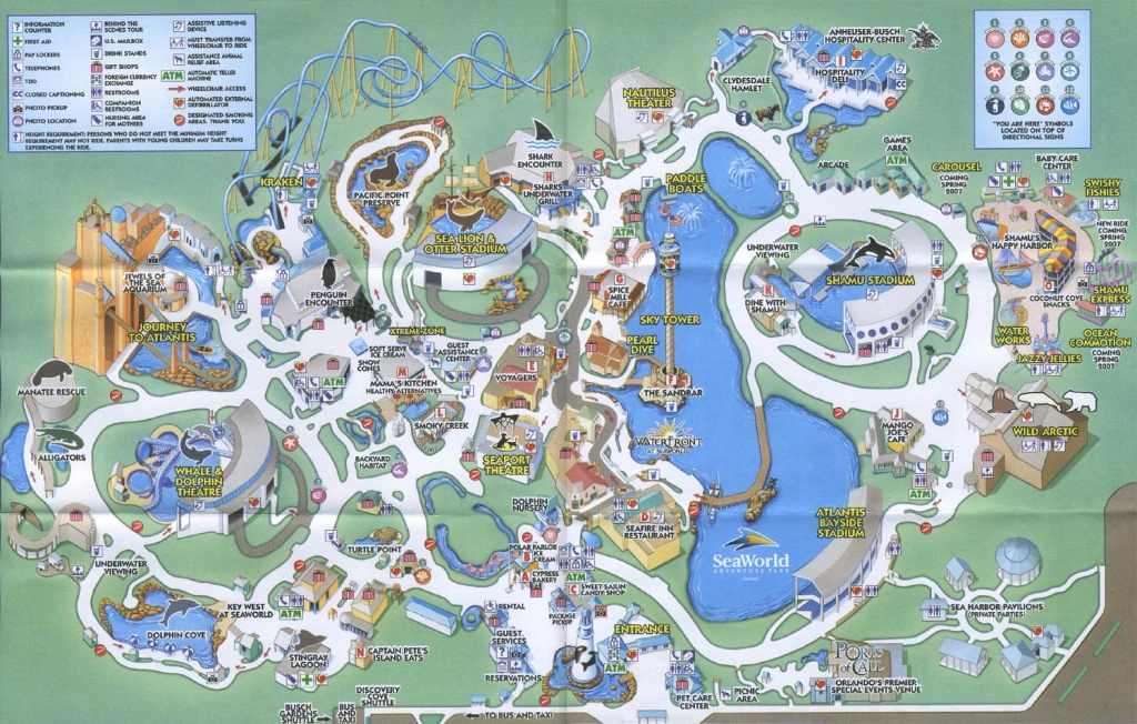 Theme Park Brochures Sea World Orlando - Theme Park Brochures - Seaworld Orlando Printable Map