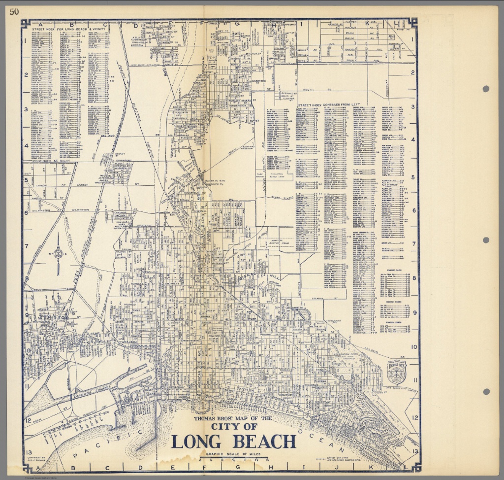 Thomas Bros&amp;#039;. Map Of The City Of Long Beach, California. - David - Printable Map Of Long Beach Ca