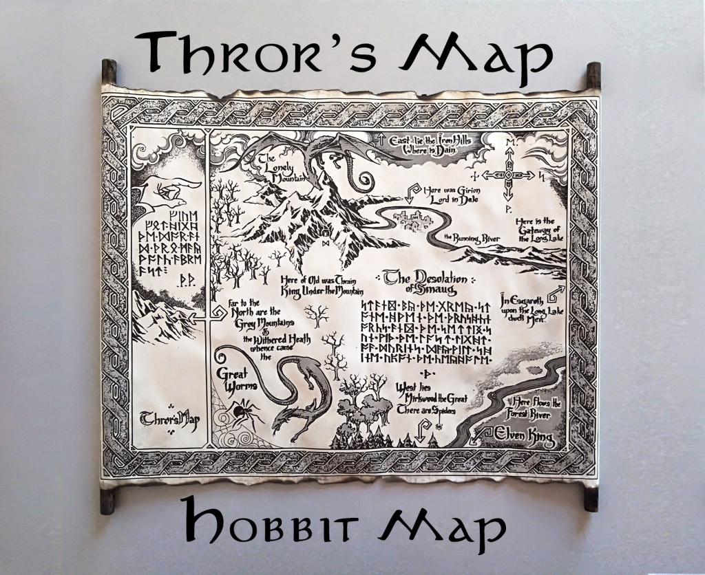 Thror&amp;#039;s Map The Hobbit Map Thrain Elrond Map Thorin&amp;#039;s Map The Lonely  Mountain Map Smaug Map Map Of Erebor On Handmade Scroll - Thror&amp;#039;s Map Printable