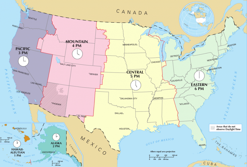 Time In The United States - Wikipedia - Usa Time Zone Map Printable