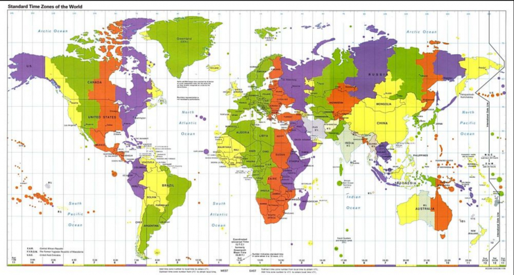 Time Zones (Songs, Videos, Worksheets, Games, Activities) - Printable Time Zone Map For Kids