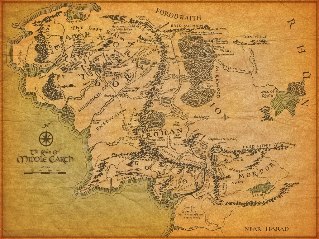Tolkien&amp;#039;s Map - Lawyers, Guns &amp;amp; Money - Printable Hobbit Map