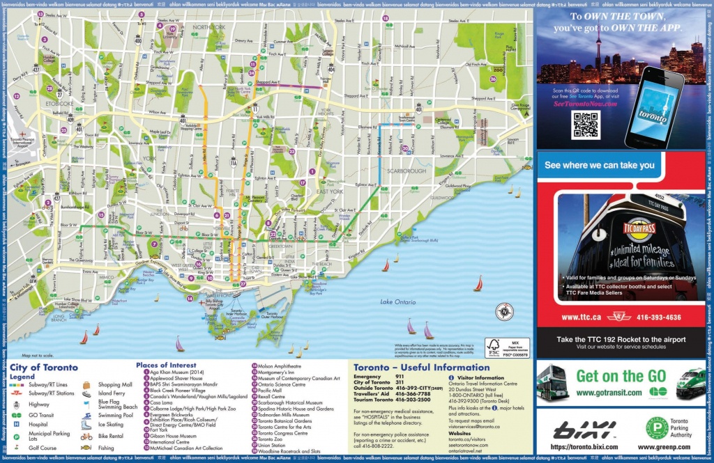 Toronto Tourist Attractions Map - Printable Map Of Toronto