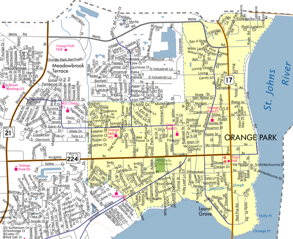 Town Limits &amp;amp; Map - Town Of Orange Park - Florida Parks Map