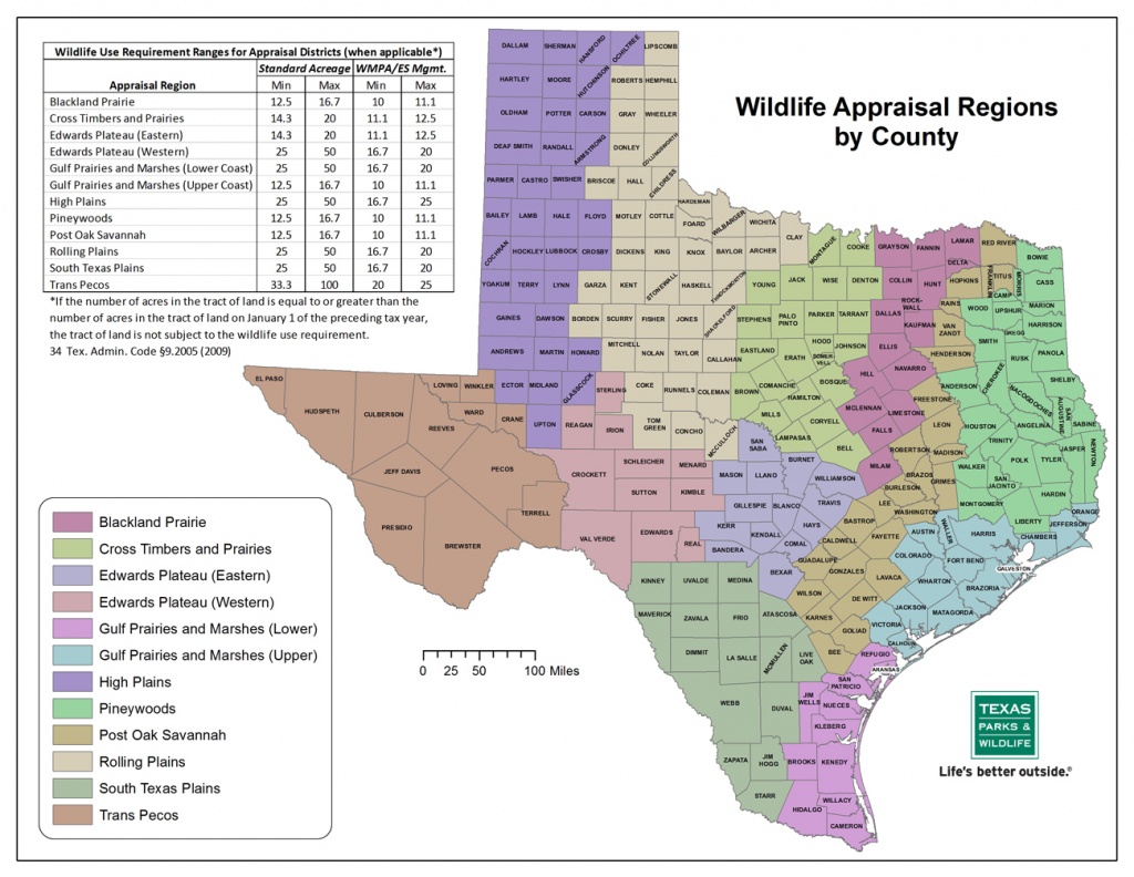 Tpwd: Agricultural Tax Appraisal Based On Wildlife Management - Texas Hunting Zones Map