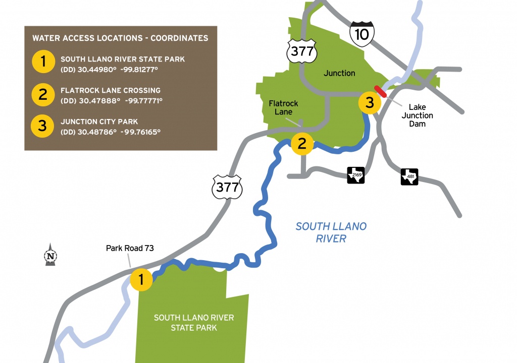 Tpwd: South Llano Paddling Trail | | Texas Paddling Trails - Junction Texas Map