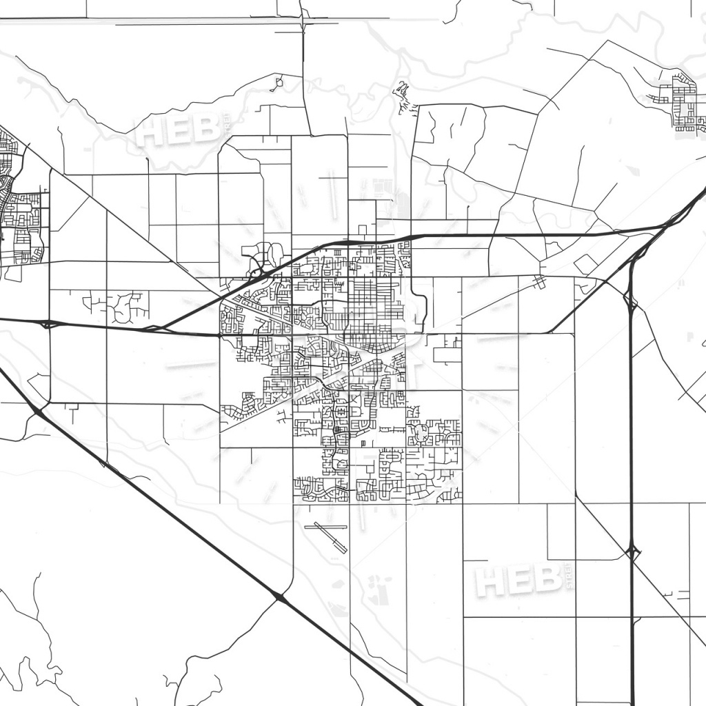 Tracy, California - Area Map - Light | Hebstreits Sketches - Tracy California Map