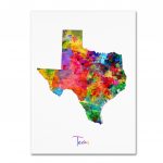 Trademark Fine Art "texas Map" Canvas Artmichael Tompsett   Texas Map Canvas
