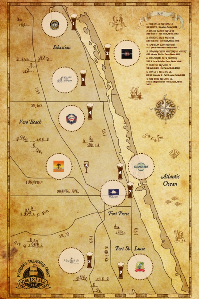 Treasure Coast Wine &amp;amp; Ale Trail | Visit Vero Beach, Fellsmere, Sebastian - Florida Winery Map