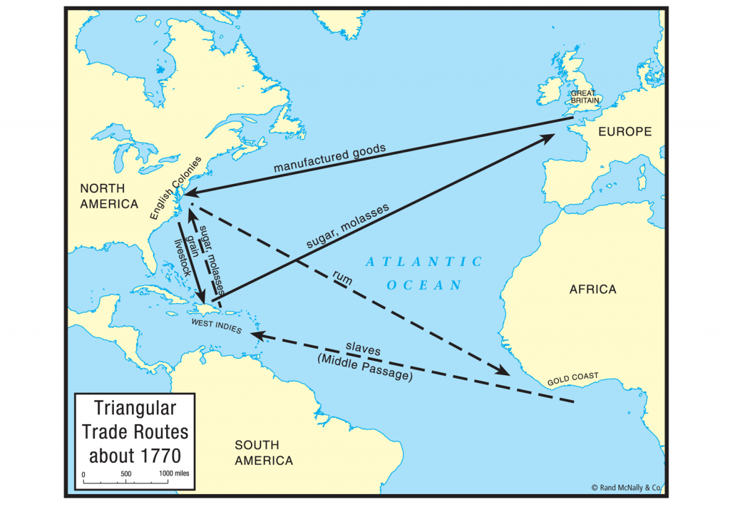 Triangular Trade Routes | #20 Colonization | African American - Triangular Trade Map Printable