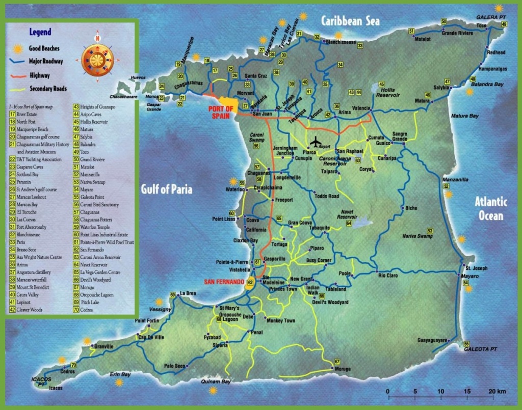 Trinidad Tourist Map - Printable Map Of Trinidad And Tobago