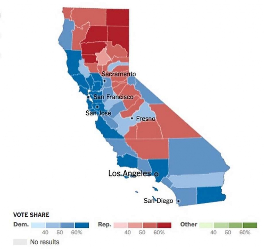 Trump Effect On Calif. Vote? - Sfgate - Show Map Of California Counties