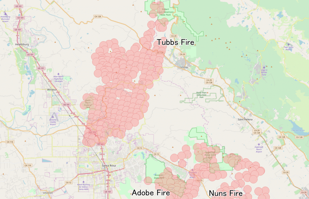 Tubbs Fire - Wikipedia - Northern California Fire Map