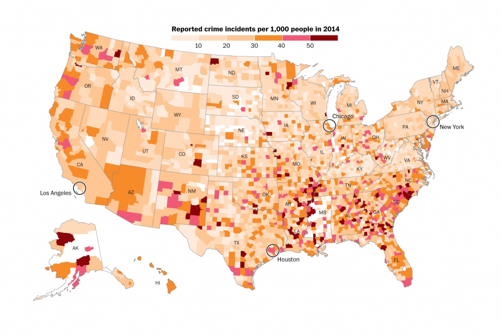 U.s. Crime Ratescounty In 2014 - Washington Post - Orange County Florida Crime Map