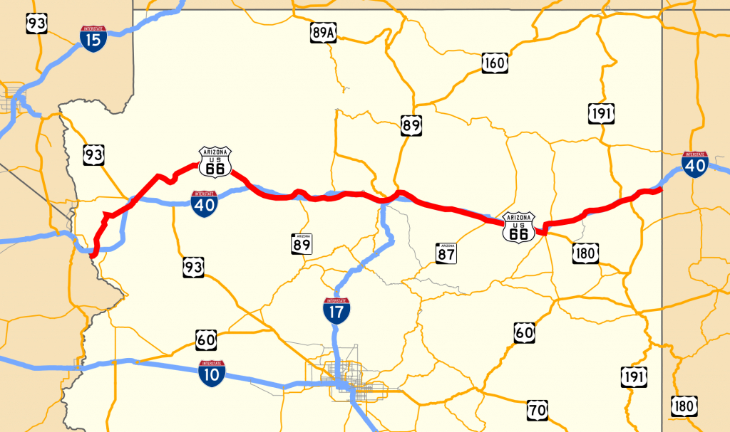 U.s. Route 66 In Arizona - Wikipedia - Free Printable Route 66 Map