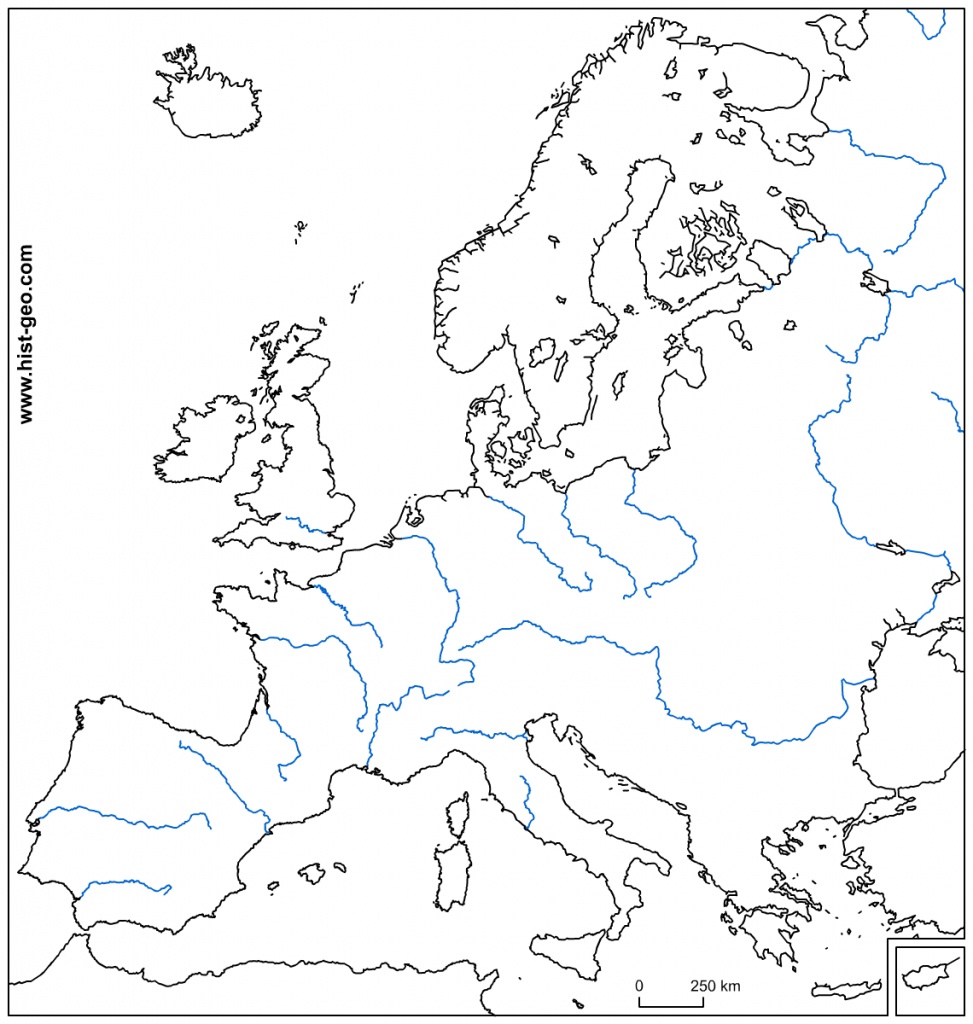 Ue Fleuves Map With Zone Free Printable Europe 20 | Sksinternational - Blank Political Map Of Europe Printable