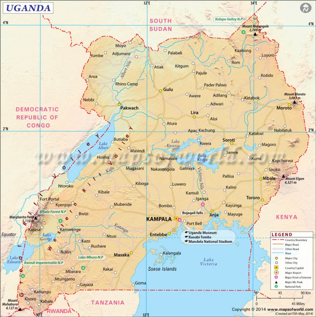 Uganda Map, Map Of Uganda - Printable Map Of Uganda