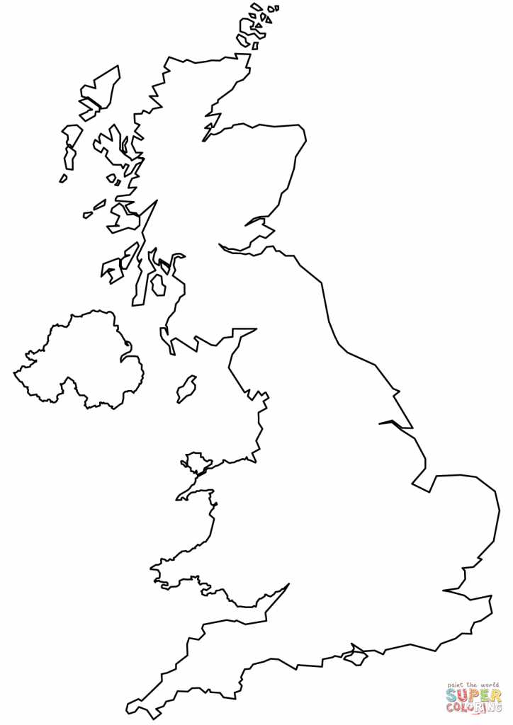 United Kingdom Blank Outline Map Coloring Page | Free Printable - Uk Map Outline Printable