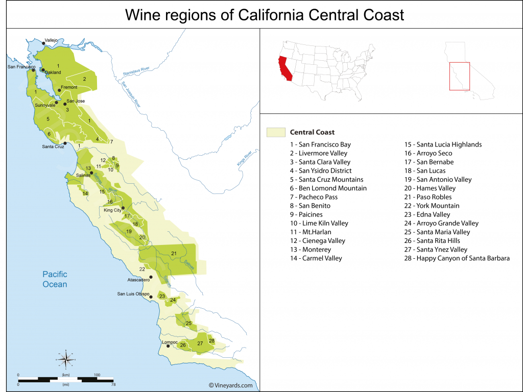 United States Map Of Vineyards Wine Regions - California Ava Map