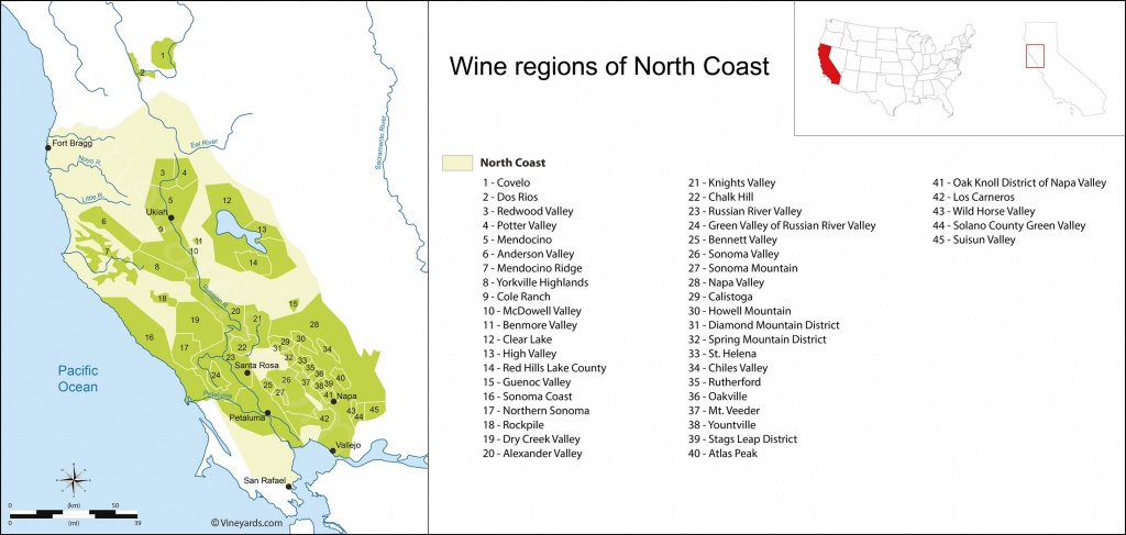 United States Map Of Vineyards Wine Regions - Central California Wine Country Map