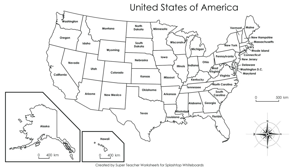 United States Map Printables United States Map Printable With - Blank Us Map With Capitals Printable