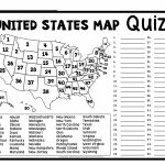 United States Map Quiz & Worksheet: Usa Map Test With Practice   Blank Us Map With Capitals Printable