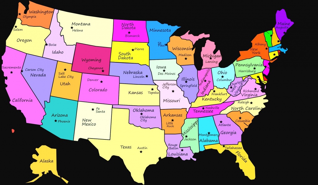 United States Map With State Names And Capitals Quiz Us Map Capitals - United States Map With State Names And Capitals Printable