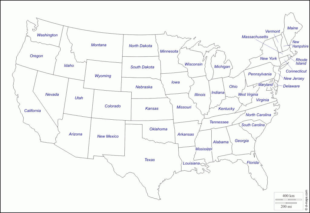 United States Of America Usa Free Map Blank Endear With State Best - Map Of United States With State Names Printable