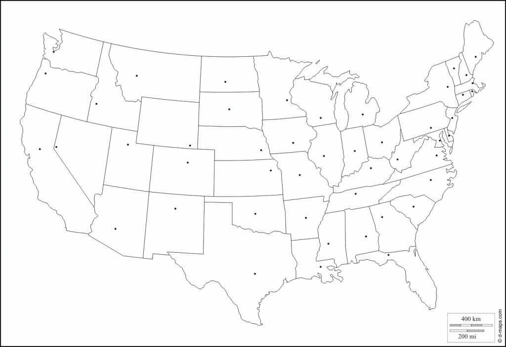 United States Of America (Usa) : Free Map, Free Blank Map, Free - Blank Us Map With Capitals Printable