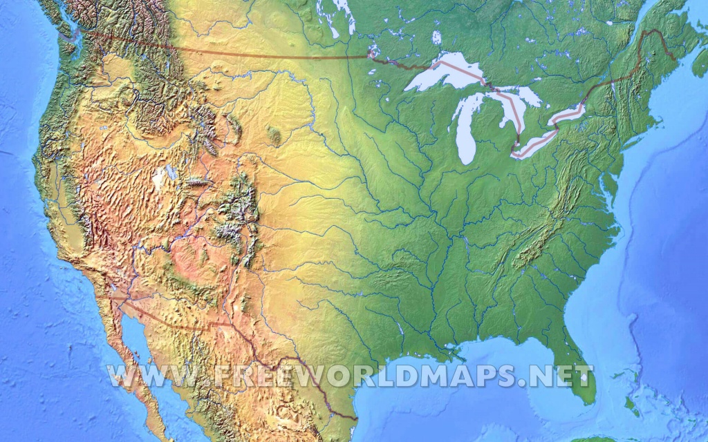 United States Physical Map - Physical Map Of The United States Printable