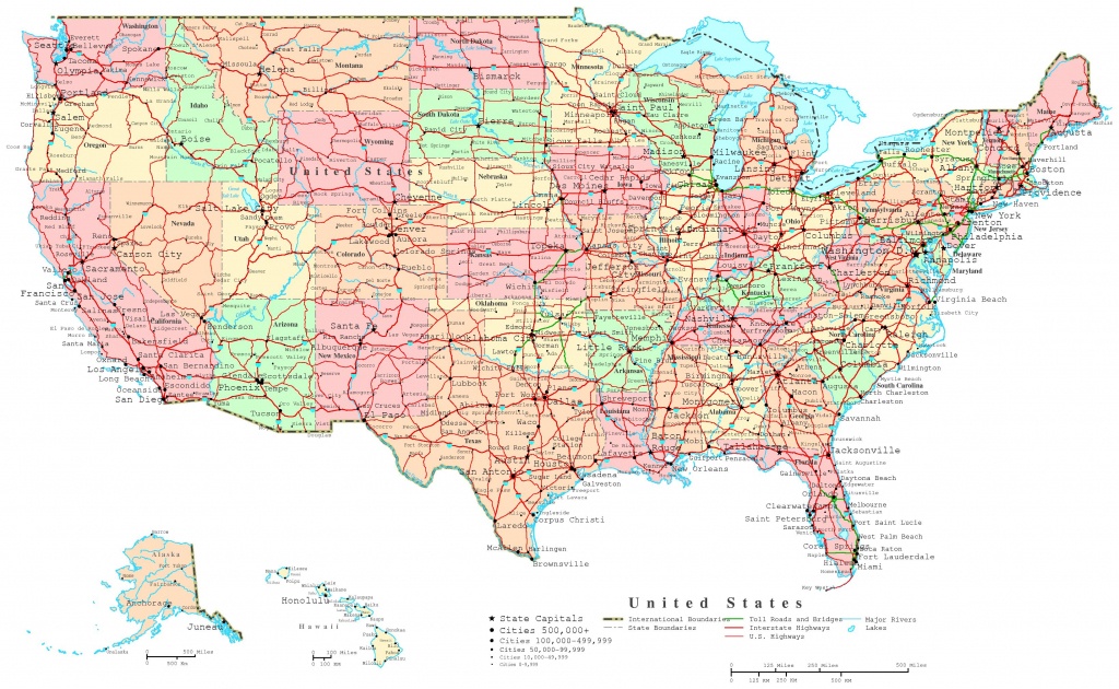 United States Printable Map - Printable Map Of Usa States And Cities