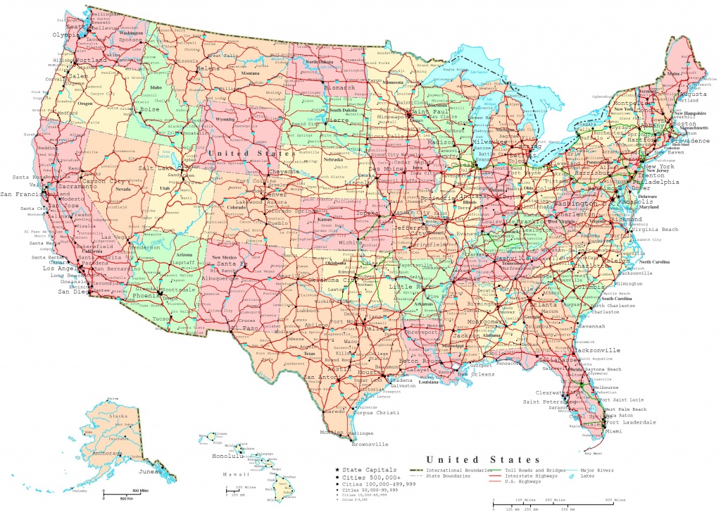 United States Printable Map - Printable Usa Map With States And Cities