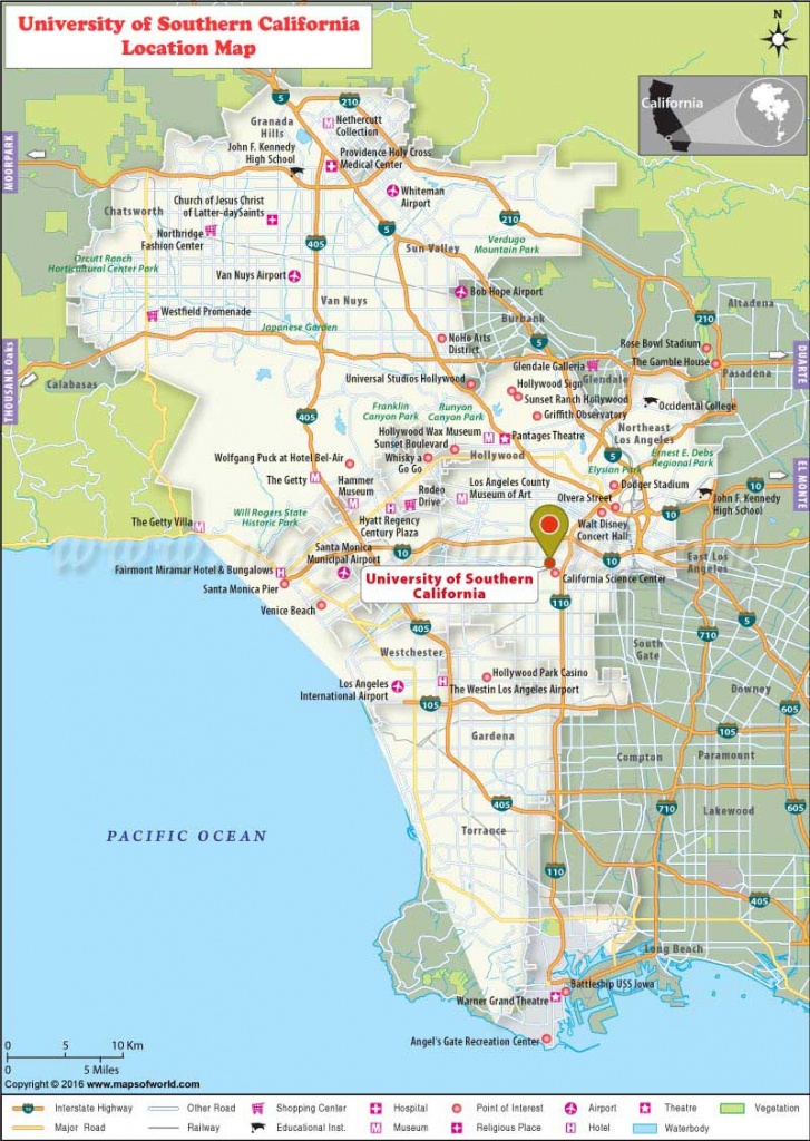 University Of Southern California (Usc), Los Angeles: Where Is - University Of Southern California Map