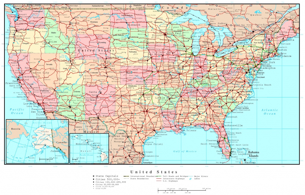 Us Map Of States Printable Large Detailed Political And Road Map Of - Printable Road Maps By State