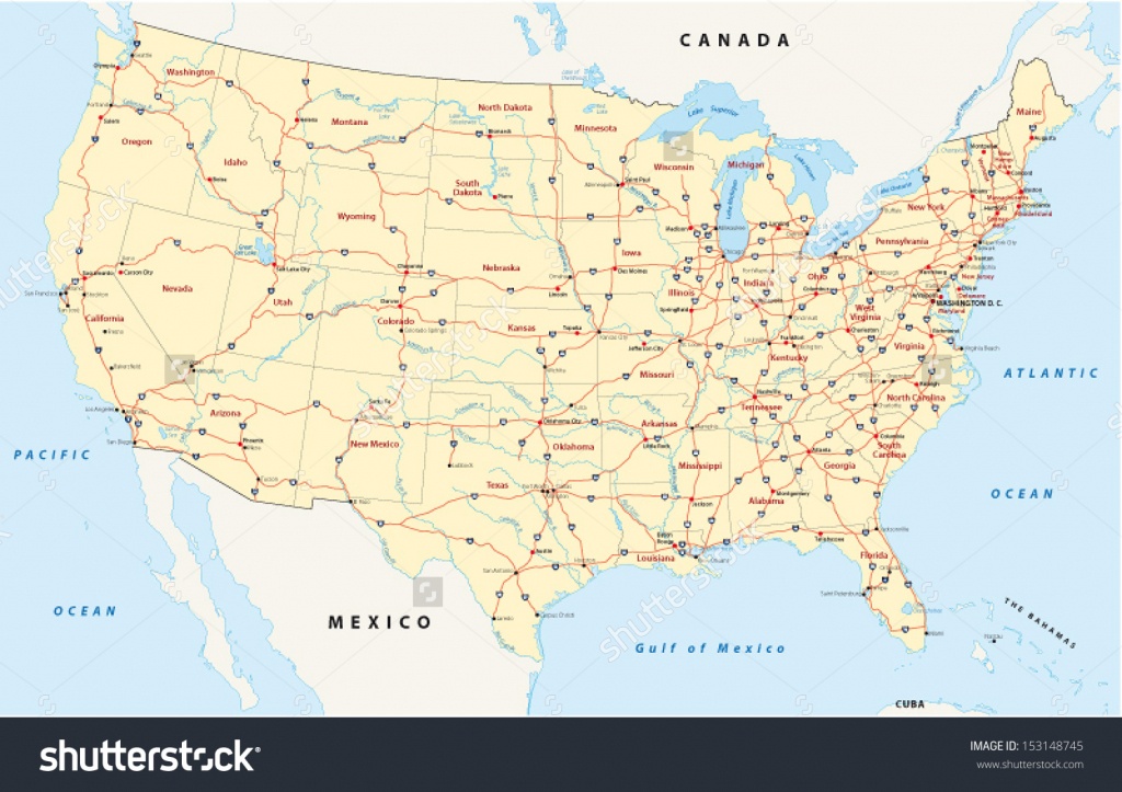 Us Map With Major Freeways And Travel Information | Download Free Us - Printable Us Map With Interstate Highways