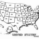 Us Map Without State Names Printable United States Map Coloring   Free Printable United States Map With State Names
