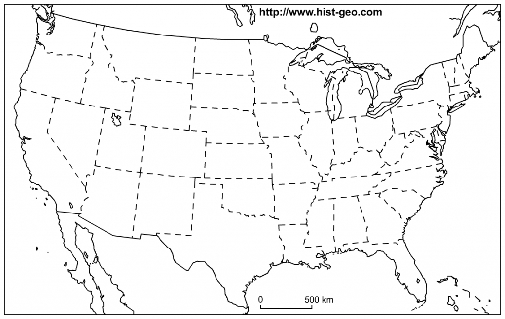 Free Printable Outline Map of United States
