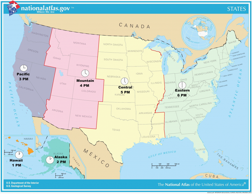 Usa Full Size Map - Hepsimaharet - Us Time Zones Map With States Printable