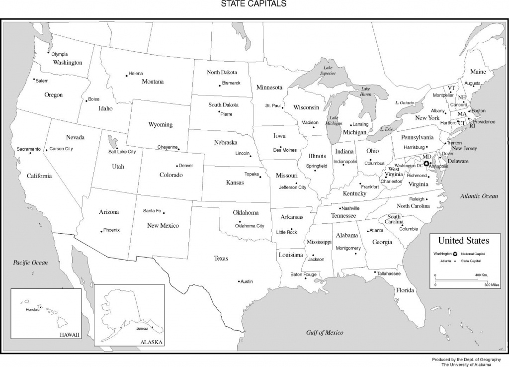 Usa Map - States And Capitals - 50 States And Capitals Map Printable