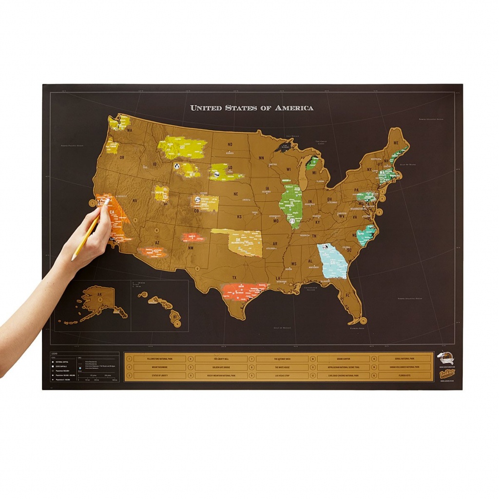 Usa Scratch Map | Interactive Travel Chart | Uncommongoods - Texas Scratch Off Map