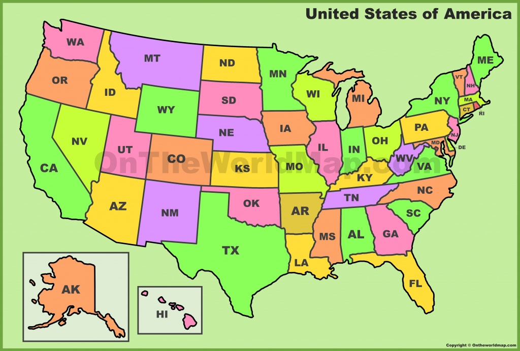 Usa State Abbreviations Map - Printable Map Of Usa With State Abbreviations